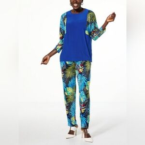 Anthony Originals 2pc Lounge Set with Leaf Print, Size XS, NWOT